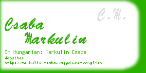 csaba markulin business card
